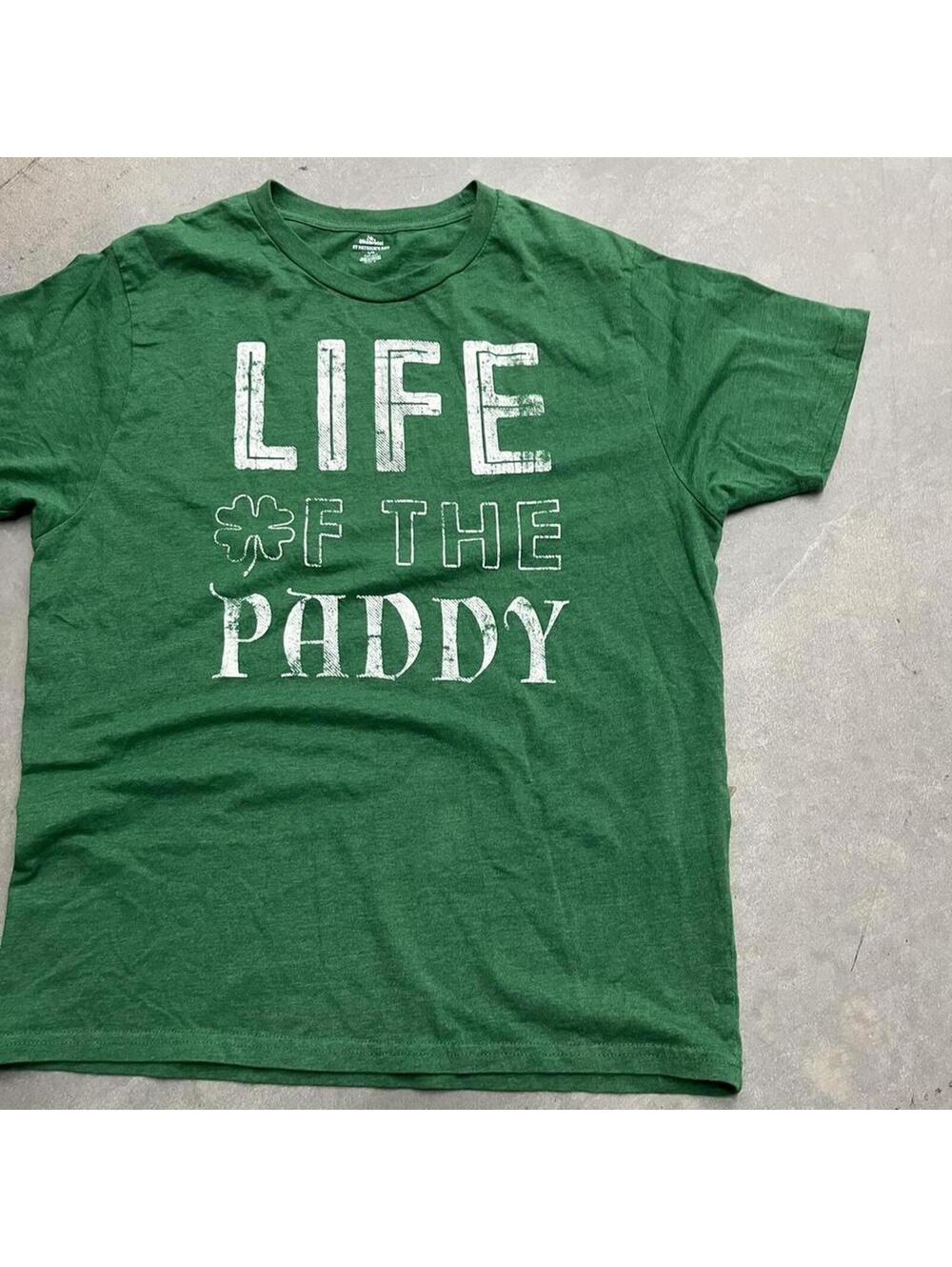 Y2K Life of the Paddy Green St. Patrick’s Day Graphic T-Shirt Men’s Large